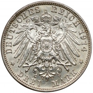 Deutschland, Bayern, 3 Mark 1914 D