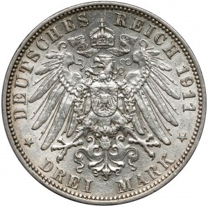Deutschland, Sachsen, 3 Mark 1911 E