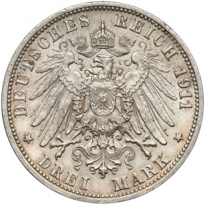 Deutschland, Württemberg, 3 Mark 1911 F