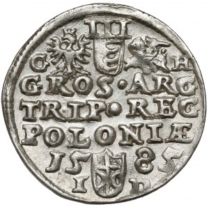 Stefan Batory, Trojak Olkusz 1585 GH - Hose - mała głowa - B.ŁADNY