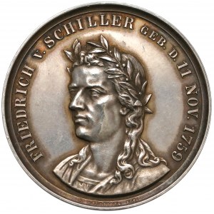 Niemcy, Hamburg, Medal 1859 - 100 rocznica urodzin Friedricha von Schillera