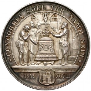 Deutschland, Hamburg, Medaille 1859 - anlässlich von Friedrich Schillers 100. Geburtstag