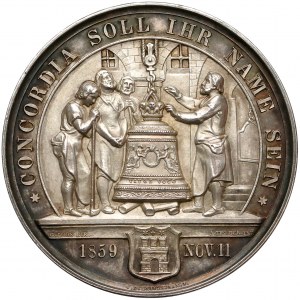 Niemcy, Hamburg, Medal 1859 - 100 rocznica urodzin Friedricha von Schillera