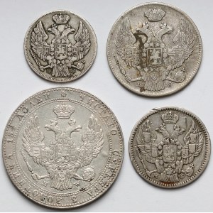 Zabory, Monety dwunominałowe, 1, 2, 5 złotych i 40 groszy - zestaw (4szt)