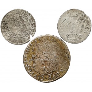 Gustaw II Adolf i Karol, Grosz, Trojak, Szóstak 1629-1658 - zestaw (3szt)