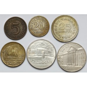 Estonia, 5 senti - 2 krooni 1928-1935 - zestaw (6szt)