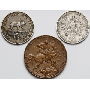 Deutschland, Taler 1862 und 1870 + Medaille 1895 (3 Stücke)