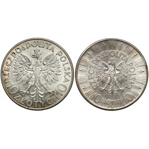 10 złotych 1932 Głowa i 1935 Piłsudski (2szt)