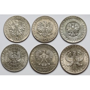 Próby MIEDZIONIKIEL 10 i 20 złotych 1965-1973 - zestaw (6szt)