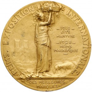 Francja, III Republika, Medal 1928, Międzynarodowa Wystawa najlepszych marek w Reims - Rzadki