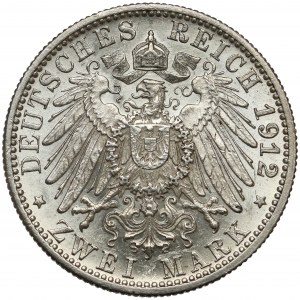 Deutschland, Württemberg, 2 Mark 1912 F