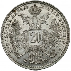 Austro-Węgry, Franciszek Józef I, 20 krajcarów 1869