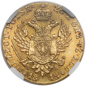 50 złotych polskich 1818 IB - niskie obrzeże - b.ładne