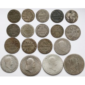 Zabory, od 5 groszy do 2 złote 1811-1836 (18szt)
