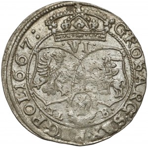 Jan II Kazimierz, Szóstak Bydgoszcz 1667 TLB - zbroja