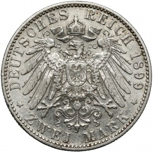 Hessen-Darmstadt, 2 marki 1899 A - rzadkie
