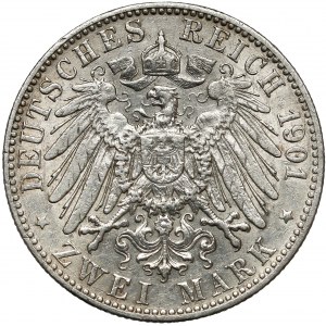Deutschland, Oldenburg, 2 Mark 1901 G - selten