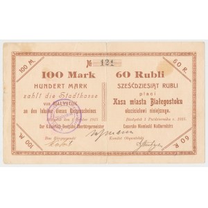 Białystok, 100 Mk = 60 rub 1915 - numer trzycyfrowy [121]