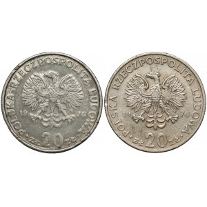 20 złotych 1976 Nowotko - falsyfikat z epoki + przeróbka (2szt)
