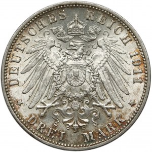 Deutschland, Hamburg, 3 Mark 1911 J