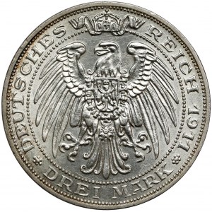 Deutschland, Preussen, 3 Mark 1911 A - Universität Breslau