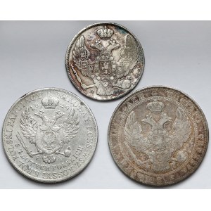 Zabory, 2 i 5 złotych 1829, 1836 i 1837 (3szt)