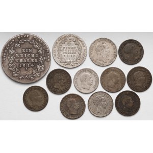 Niemcy, zestaw monet 1810-1863 (12szt)