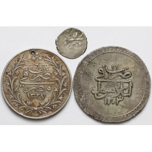 Islam, zestaw monet, w tym Egipt, Imperium Ottomańskie (3szt)