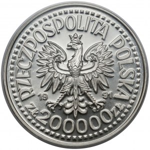 Próba SREBRO 200.000 złotych 1991 Jan Paweł II - Matka Boska