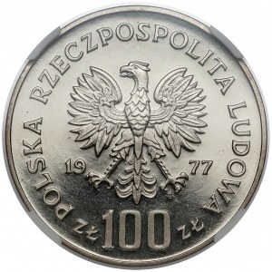 Próba NIKIEL 100 złotych 1977 Sienkiewicz - na wprost