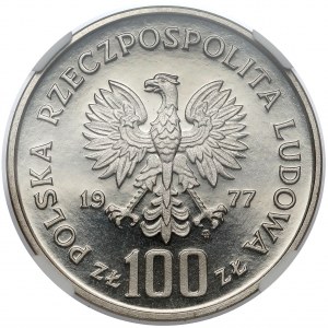 Próba NIKIEL 100 złotych 1977 Ryba