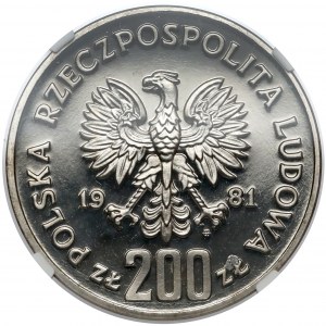 Próba NIKIEL 200 złotych 1981 Bolesław II Śmiały - półpostać