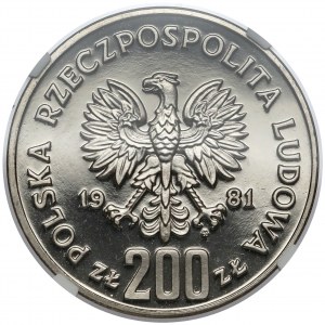 Próba NIKIEL 200 złotych 1981 Bolesław II Śmiały - popiersie