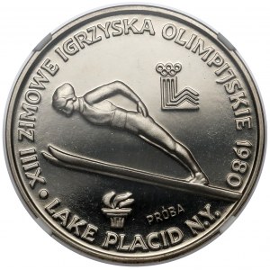 Próba NIKIEL 200 złotych 1980 Lake Placid - skoczek - ze zniczem