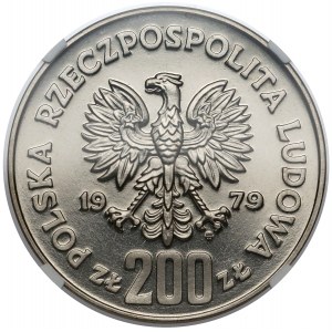 Próba NIKIEL 200 złotych 1979 Mieszko I - półpostać