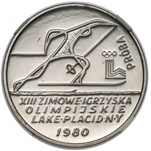 Próba NIKIEL 2.000 złotych 1980 Igrzyska Lake Placid - Biegi narciarskie - bez znicza