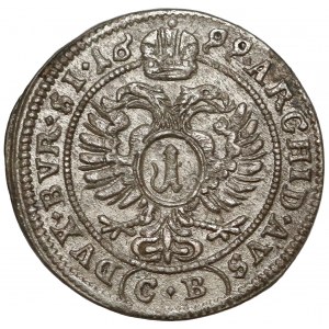 Śląsk, Leopold I, 1 krajcar 1699 CB, Brzeg