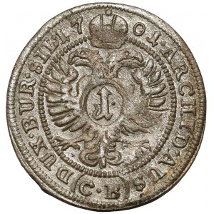 Śląsk, Leopold I, 1 krajcar 1701 CB, Brzeg