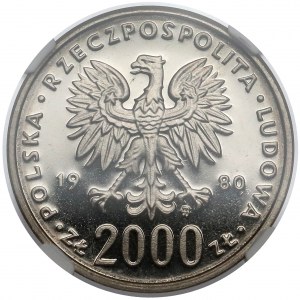 Próba NIKIEL 2000 złotych 1980 Kazimierz Odnowiciel