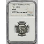 Próba NIKIEL 5 złotych 1986