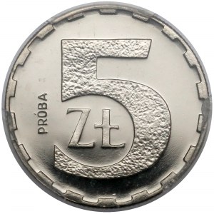 Próba NIKIEL 5 złotych 1989