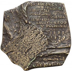 Plakieta 150 Rocz. Biblioteki im. Edwarda Raczyńskiego w Poznaniu 1979 (Stasiński)
