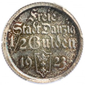 Gdańsk, LUSTRZANKA 1/2 guldena 1923