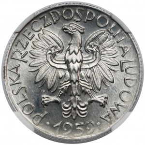 5 złotych 1959 Rybak - SŁONECZKO obustronne