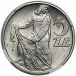 5 złotych 1958 Rybak - WĄSKA ósemka