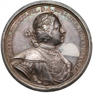 Rosja, Piotr I, Medal 1710 - Zdobycie ELBLĄGA - B.ŁADNY