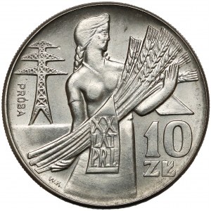 Próba NIKIEL 10 złotych 1964 Kobieta ze zbożem