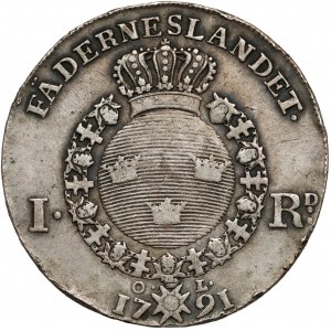 Szwecja, Gustaw III (1772-1792), Rikdsdaler 1791 OL