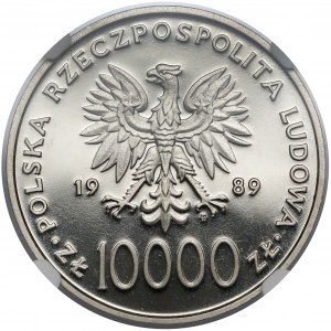 Próba NIKIEL 10.000 złotych 1989 Jan Paweł II - na kratce