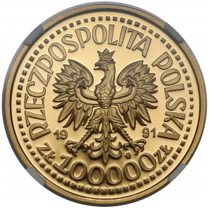 Próba ZŁOTO 100.000 złotych 1991 Jan Paweł II - Ołtarz